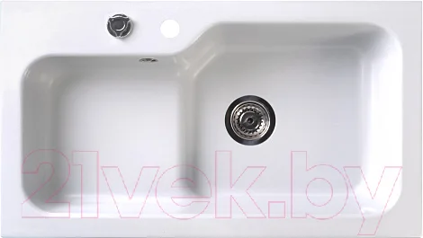 Мойка кухонная Belux SG-REC-HALF-8045 (белый кварц)