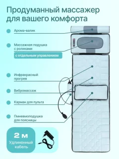 Массажная накидка CleverCare Silver Cloud / CC-100SC (голубой) — фото 6