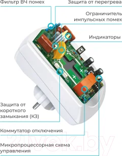 Сетевой фильтр Pilot Single (белый) — фото 7