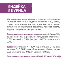 Влажный корм для кошек Sirius Для стерилизованных кошек с индейка и курица (85г) — фото 5
