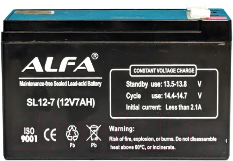 Аккумуляторная батарея ALFA battery SL12-7 (12V-7Ah)