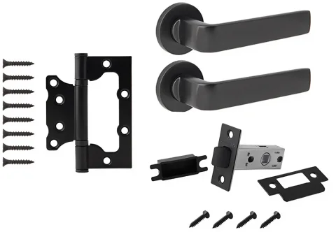 Комплект дверной фурнитуры Code Deco Slim H-40136-A-BLM без фиксатора (черный)