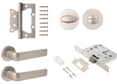 Комплект дверной фурнитуры Code Deco Slim H-40136-A-NISM с фиксатором (никель супер матовый) — фото 1