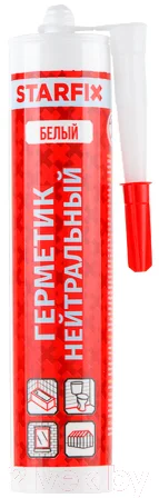 Герметик силиконовый Starfix SM-63053-1 (300мл, белый)
