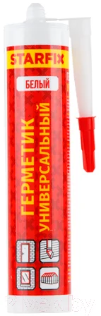 Герметик силиконовый Starfix SM-77768 (300мл, белый)