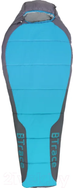 Спальный мешок BTrace Snug S Size / S0574 (левый, серый/синий) — фото 1