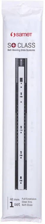 Комплект направляющих мебельных Samet So-Class / 11661451000 (шариковые без доводчика 46/250мм)