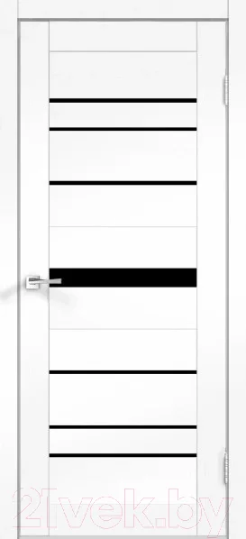 Дверь межкомнатная Velldoris SoftTouch Xline 10 60x200 (ясень белый структурный/лакобель черный)