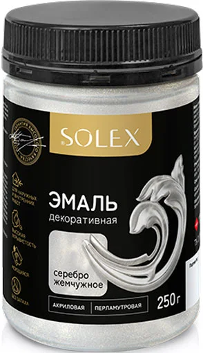Эмаль декоративная Solex Жемчужное серебро (250г)