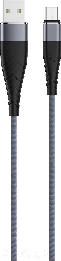 Зарядный кабель Olmio Solid USB 2.0 - microUSB 2.1A / 039049 (1.2м, титан)