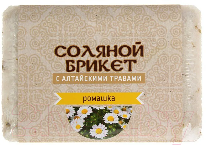 Соляной брикет для бани Соляная баня С алтайскими травами и ромашкой