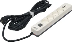 Сетевой фильтр Powercom SP-01 USB2A1CW 3.0М (3м, 4 розетки, белый/серый) — фото 5