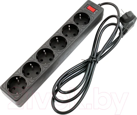 Сетевой фильтр 5bites SP6B-530 6S (6 розеток, 3м, черный)