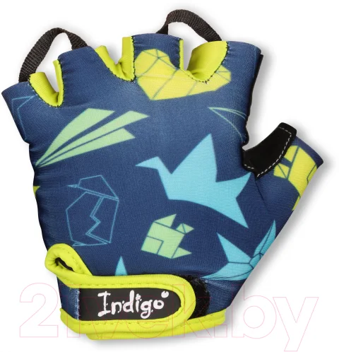 Велоперчатки Indigo Sport Speed / IN325 (2XS, синий/желтый)