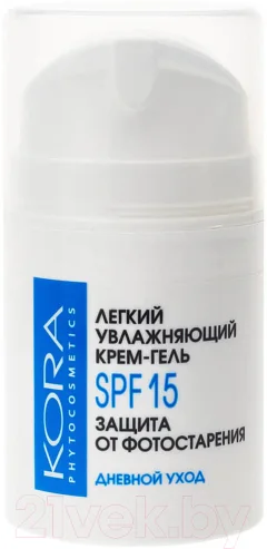 Крем для лица Kora Гель Увлажняющий SPF15 Защита от фотостарения (50мл) — фото 1