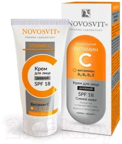Крем для лица Novosvit С SPF 18 Стабильный витамин С (50мл) — фото 3