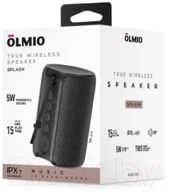 Портативная колонка Olmio SPLASH BS-02 (черный) — фото 4