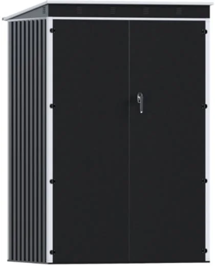 Сарай из металла Aobabo С односкатной крышей SP-SS-01 Br (распашные двери)