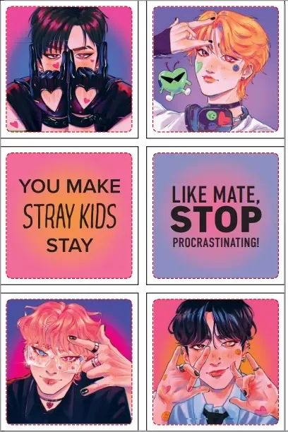 Набор наклеек Эксмо Stray Kids / 9785042047930 (6шт, оранжевый)