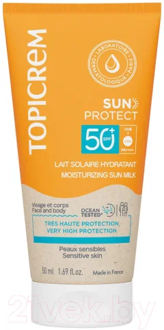 Молочко солнцезащитное Topicrem Sun Protect Увлажняющее SPF50+ (50мл) — фото 1