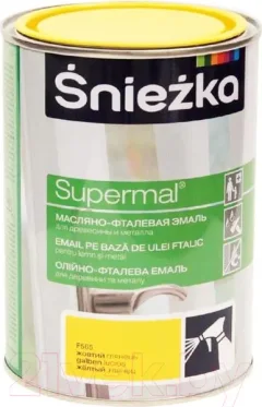 Эмаль Sniezka Supermal масляно-фталевая (800мл, желтый) — фото 5