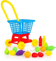 Тележка игрушечная Полесье Supermarket №1 с набором продуктов / 42989 (в сеточке) — фото 5