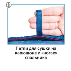 Спальный мешок BTrace Swelter S Size / S0587 (правый, серый/синий) — фото 8