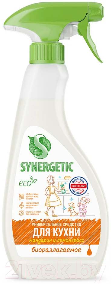 Чистящее средство для кухни Synergetic Биоразлагаемое мандарин и лемонграсс (500мл)