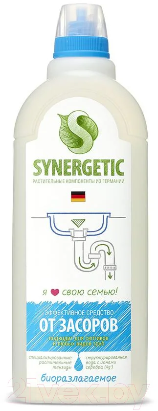 Средство для устранения засоров Synergetic Биоразлагаемое щелочное (1л)