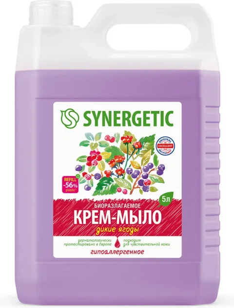Мыло жидкое Synergetic Биоразлагаемое. Дикие ягоды (5л)