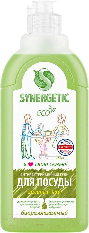 Средство для мытья посуды Synergetic С ароматом зеленого чая (500мл)