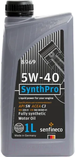 Моторное масло Senfineco SynthPro 5W40 SN C3 / 8969 (1л) — фото 3