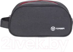 Косметичка Torber T056-BRD (черный/бордовый) — фото 5