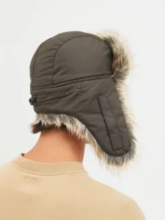 Шапка Huntsman Евро Енот с маской Taslan (р.56-58, хаки) — фото 4