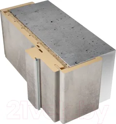Коробка Velldoris Экошпон Techno T телеск. с 2 стойками и перекладиной 38x80x1000 (муар светло-серый) — фото 2