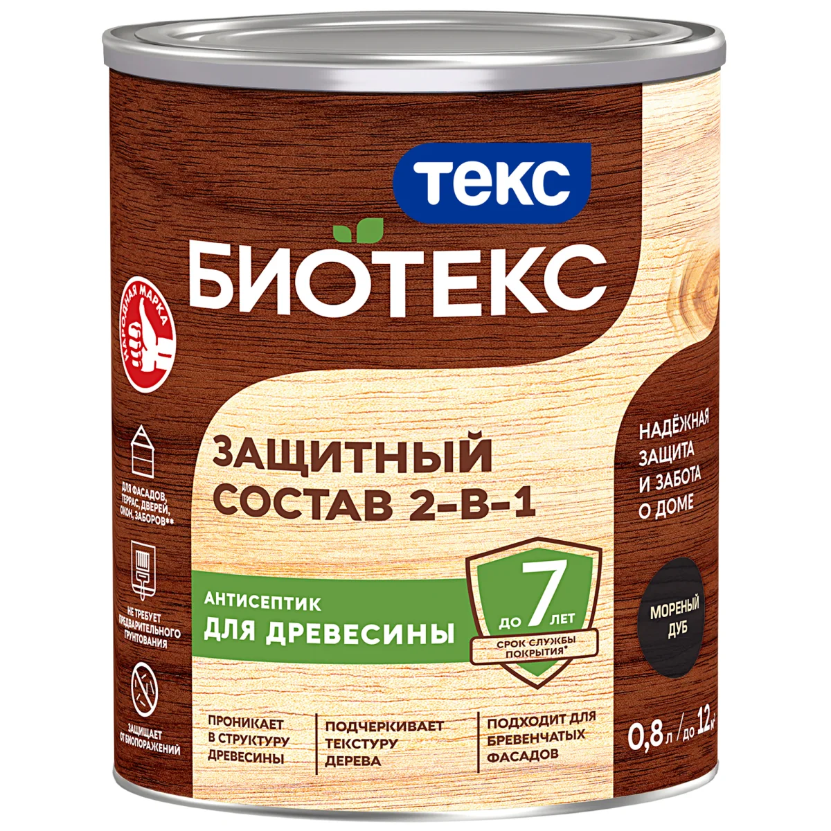Антисептик для древесины Текс Биотекс (800мл, мореный дуб)