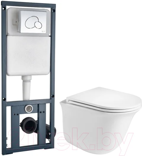 Унитаз подвесной с инсталляцией WeltWasser Telbach 004 GL-WT + Marberg 410 RD