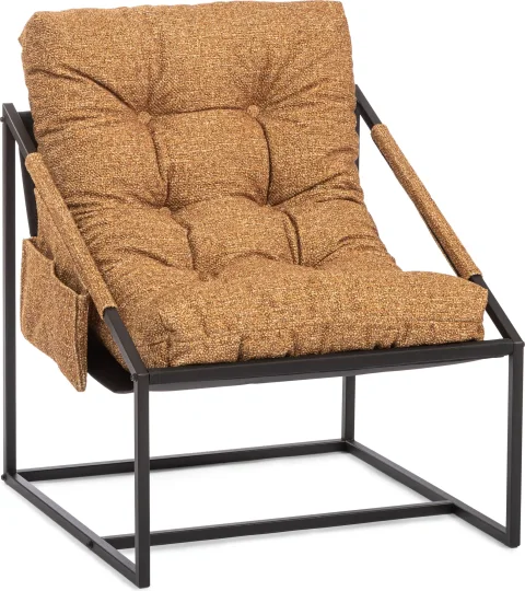 Кресло садовое Tetchair Чарли без подлокотника с карманом (велюр/букле VT shape amber)