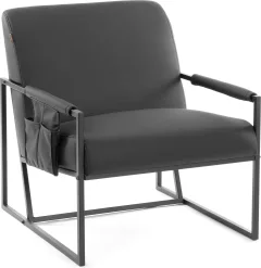 Кресло мягкое Tetchair Чарли Люкс (экокожа, sharp черный) — фото 1