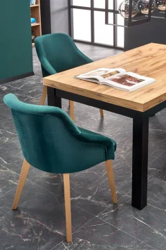 Обеденный стол Halmar Tiago 140-220x80x76 (дуб крафт/черный) — фото 4