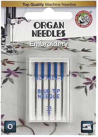 Набор игл для бытовой швейной машины Organ Tip 5/75 (вышивальные)