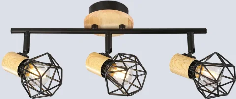 Спот Ambrella TR8753/3 BK/WD (черный/дерево)