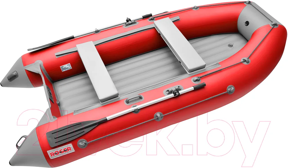 Надувная лодка Roger Boat Trofey 2900 (без киля, красный/серый)