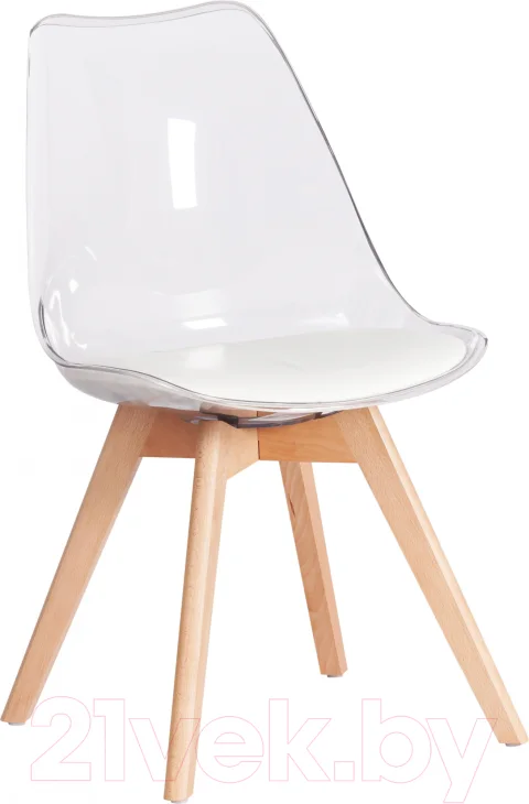 Стул Tetchair Tulip (дерево/пластик/экокожа, прозрачный)