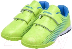 Бутсы футбольные Atemi Turf Kids SBA-006 (ярко-салатовый/синий, р-р 28) — фото 1