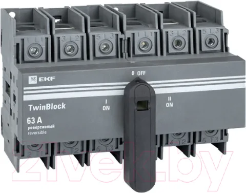 Блок-разъединитель EKF TwinBlock PROxima / tb-s-63-3p-rev (с рукояткой)