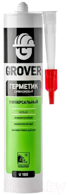 Герметик силиконовый Grover U 100 (300мл, белый) — фото 1