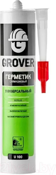 Герметик силиконовый Grover U 100 (300мл, белый) — фото 3
