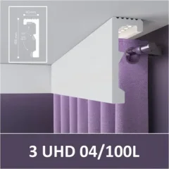 Плинтус потолочный SOLID UHD 04/100L (2.4м, белый) — фото 2