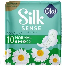 Прокладки гигиенические Ola! Ultra Normal Silk Sense Ромашка Ультратонкие ароматические (10шт) — фото 3